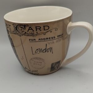 Pimpernel Cream and Brown London Big Ben Postcard Mug 16 oz